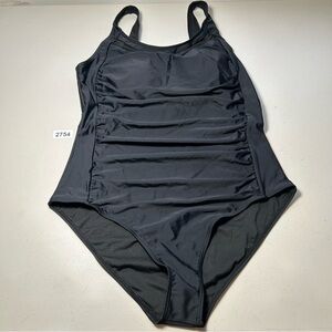 Sleek Black Women's one piece swimsuit XL